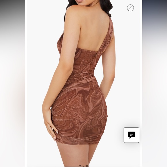 House of CB Clementine swirl neutral dress - Picture 2 of 2